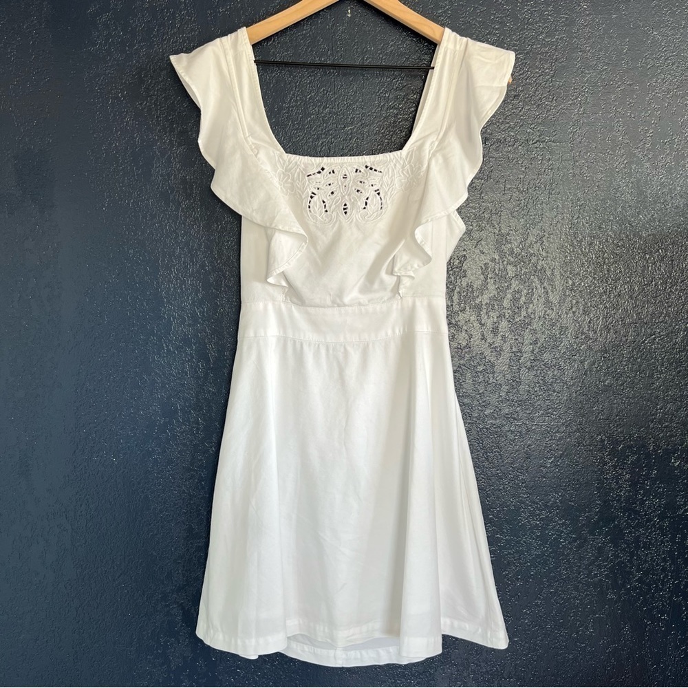 BCBGeneration Squared Neck Ruffle Dress